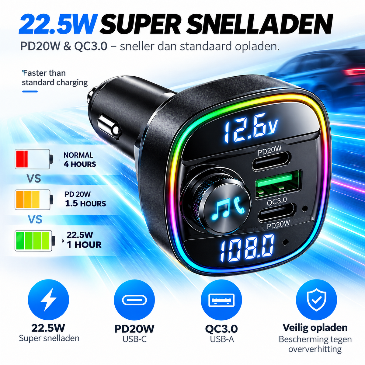 Bluetooth FM Transmitter & Snellader