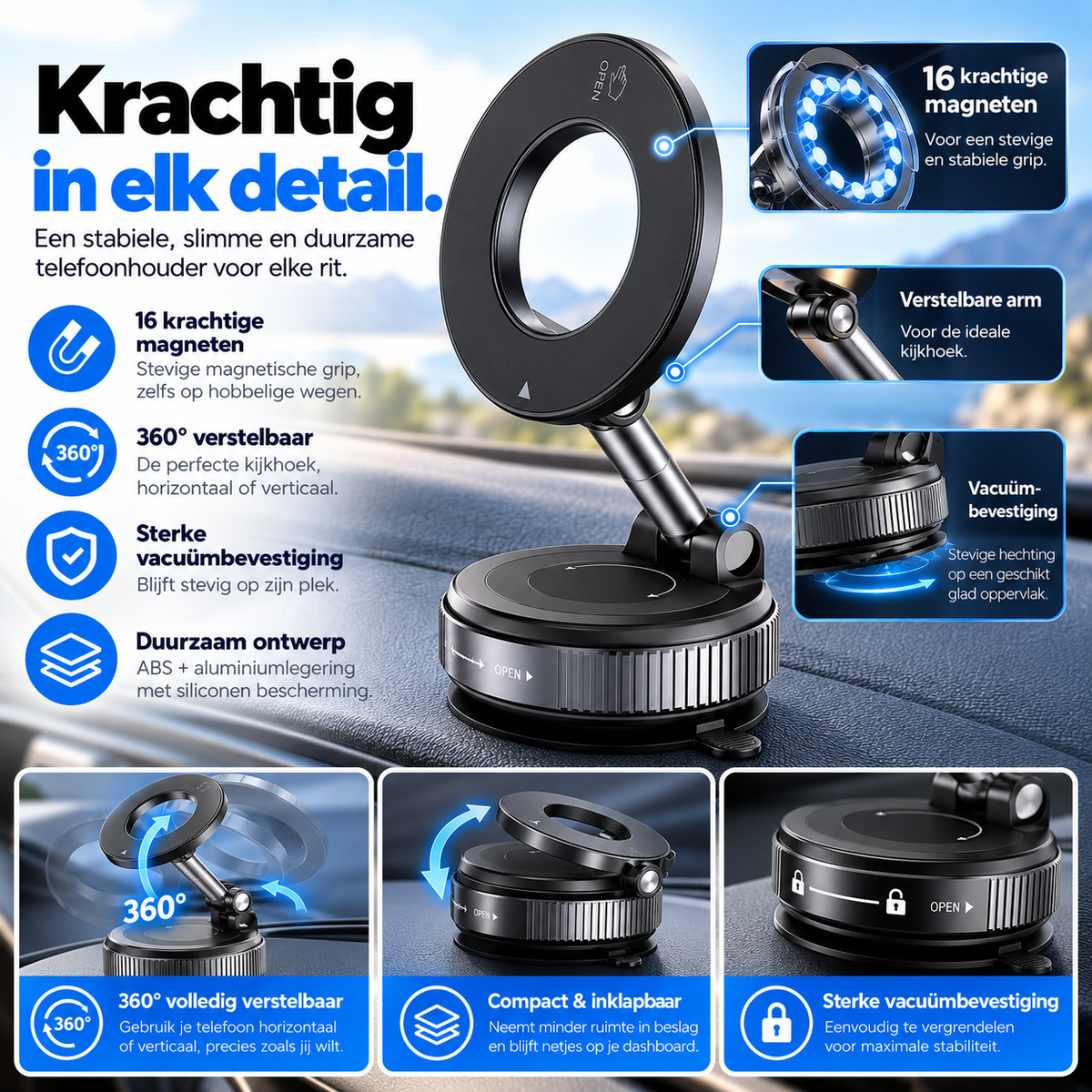 FlexMount Magnetische Telefoonhouder Auto