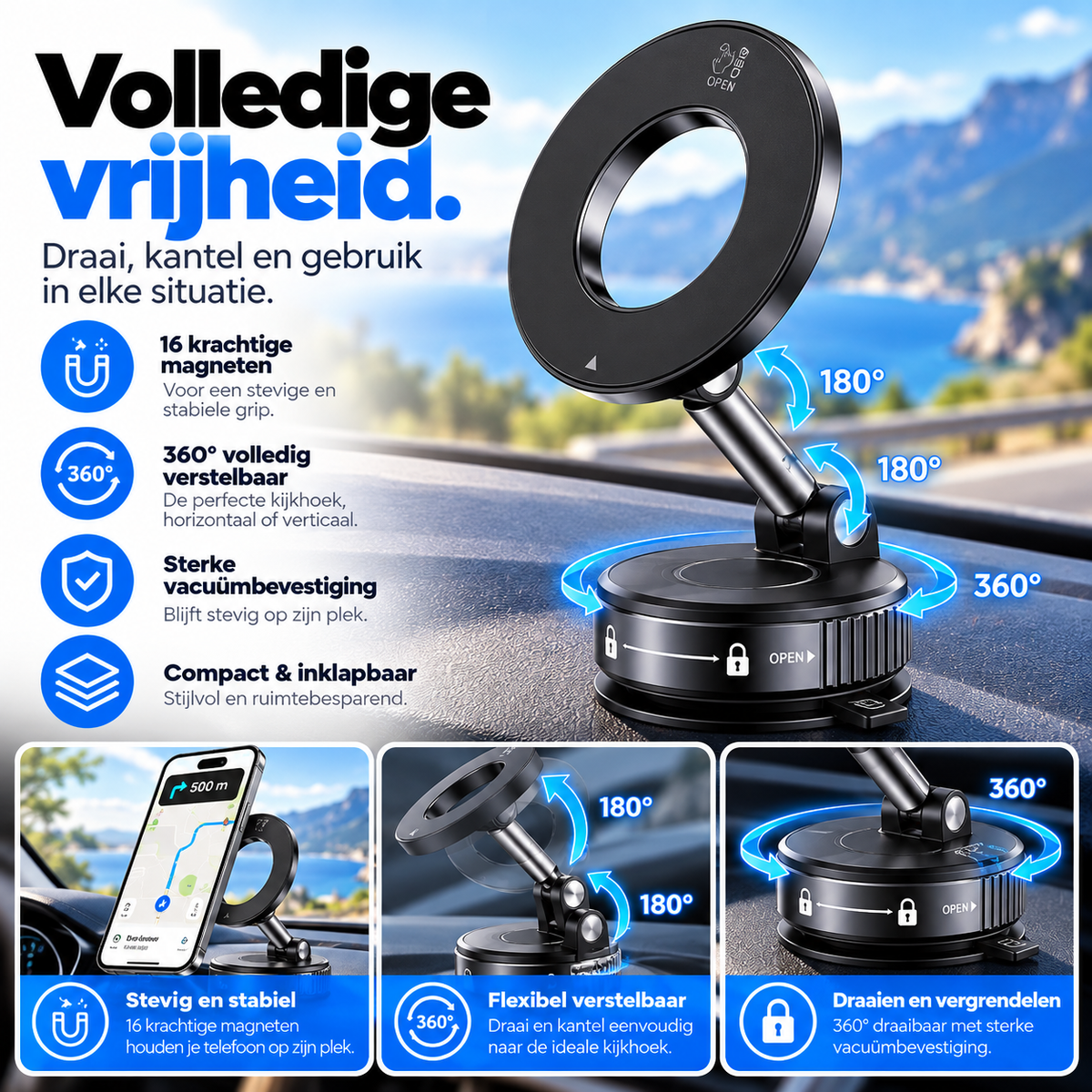 FlexMount Magnetische Telefoonhouder Auto